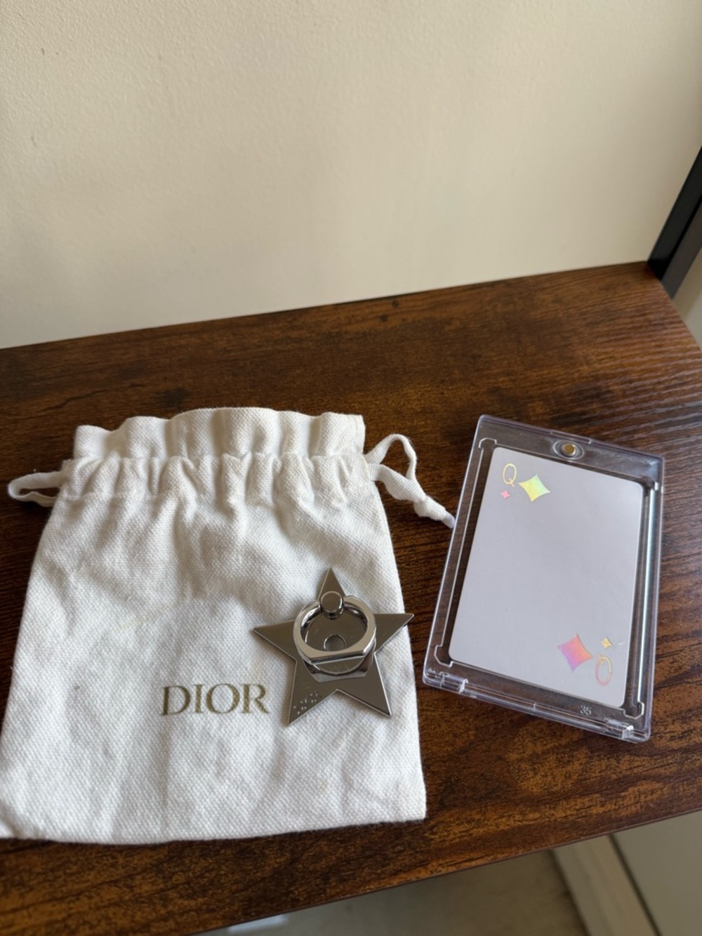 Dior Silver Star Phone Ring + Dior Joy Card